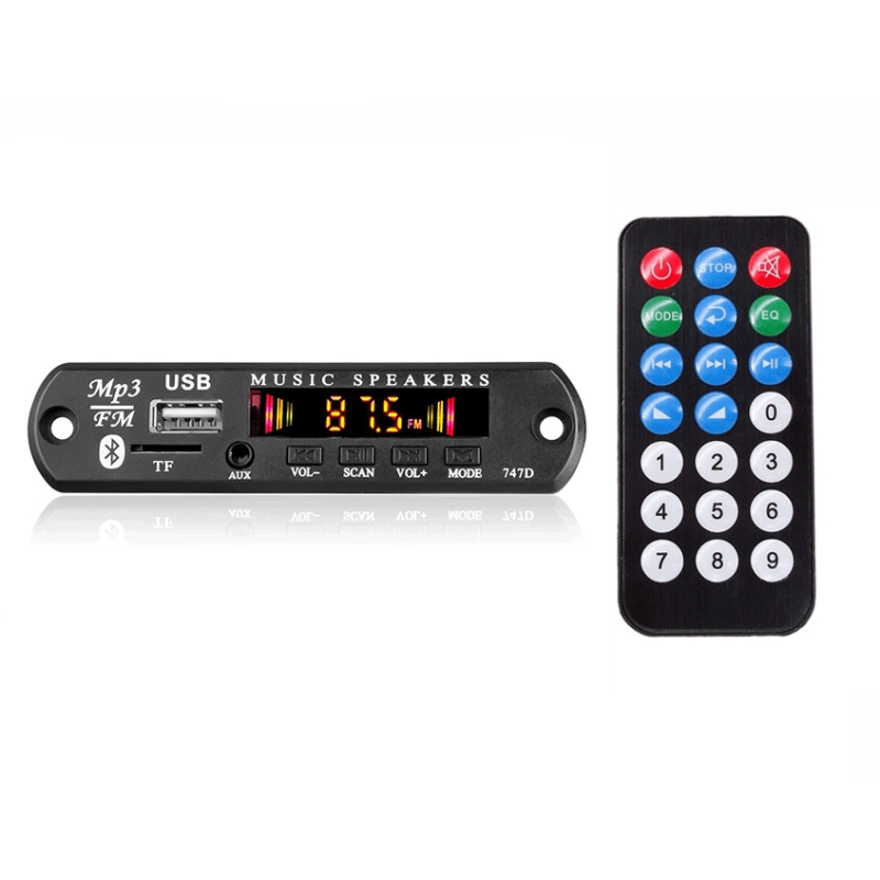 پخش کننده MP3 PLAYER 747D پنلی بلوتوثی 5V اکولایزردار مدل V20