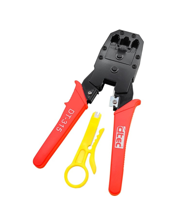 انبر پرس سر سوکت شبکه و تلفن DETEC DT-315